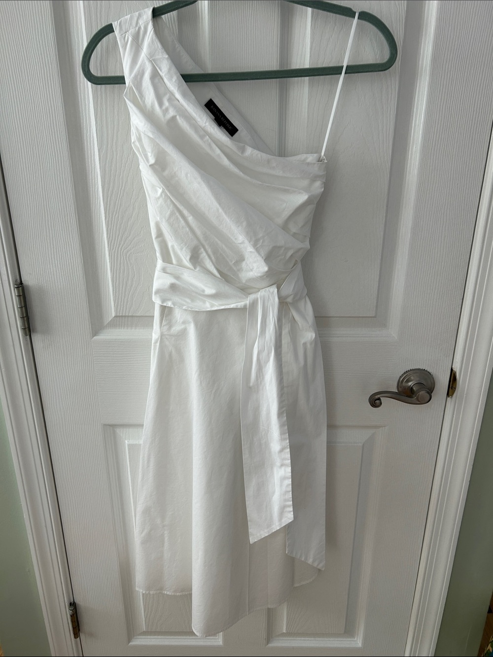 Banana Republic White One-Shoulder Poplin Dress - Picture 2 of 3